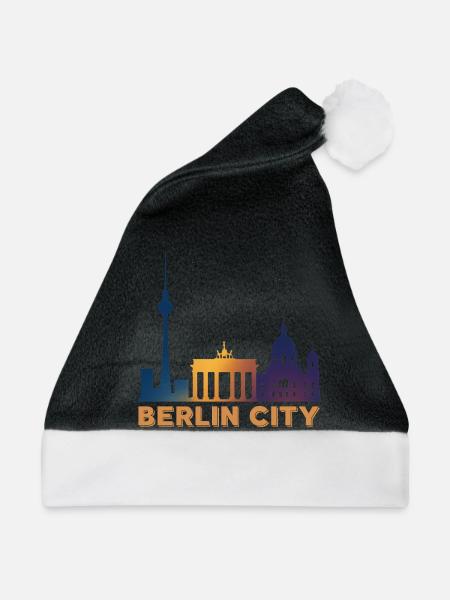 Berlin Skyline Silhouette - Weihnachtsmütze - Schwarz/Weiß