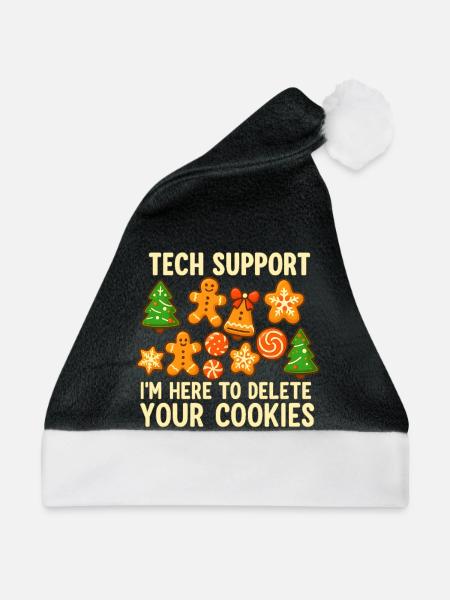 Technischer Support Cookie Weihnachten Meme - Weihnachtsmütze - Schwarz/Weiß