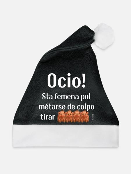 Witzige Phrase auf Venezianisch - Weihnachtsmütze - Schwarz/Weiß - Vorne