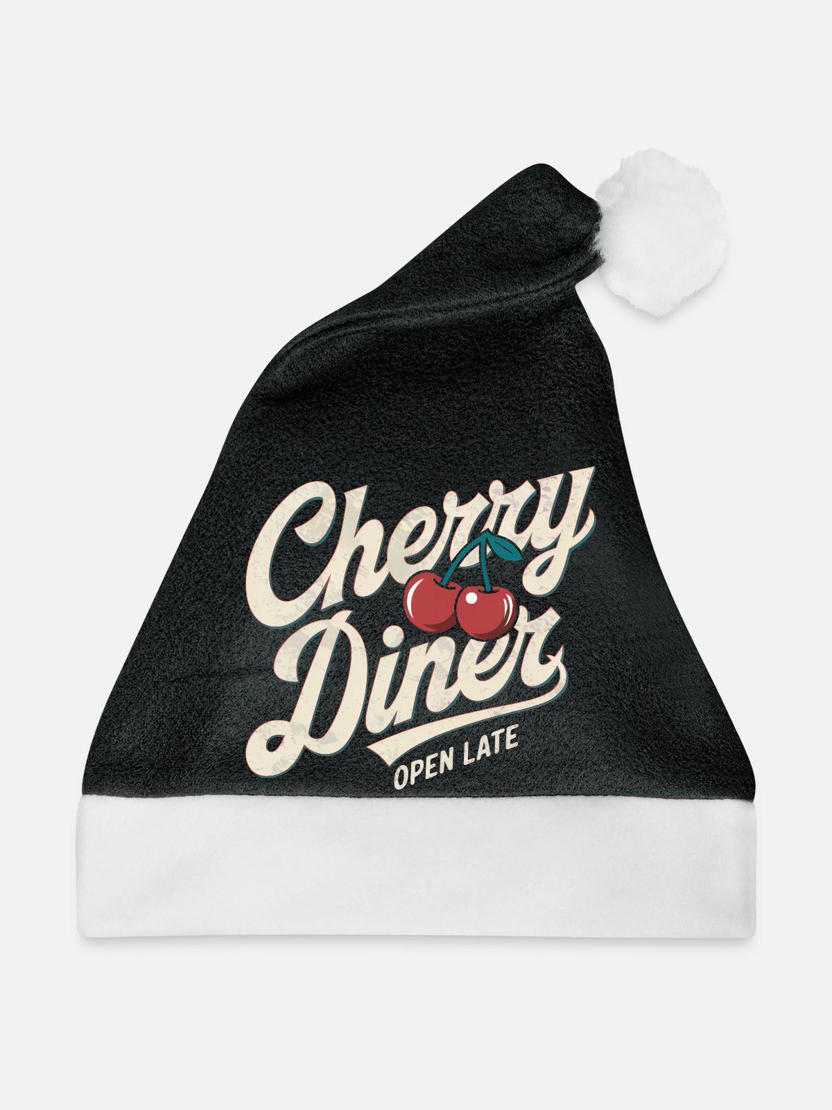 Retro Diner - Weihnachtsmütze - Schwarz/Weiß - Vorne