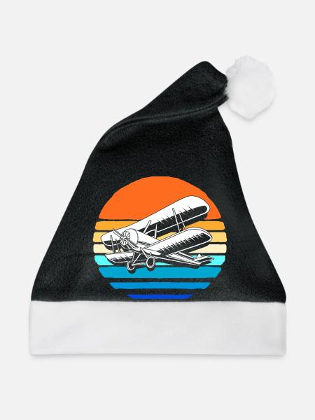 Modellflugzeug Modellflug - Weihnachtsmütze - Schwarz/Weiß - Vorne