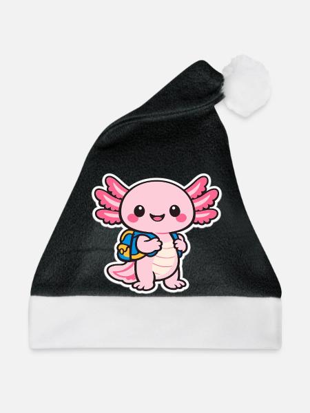 Kuscheliger axolotl - Weihnachtsmütze - Schwarz/Weiß - Vorne