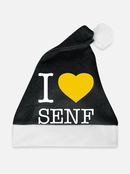 I love Senf - Weihnachtsmütze - Schwarz/Weiß