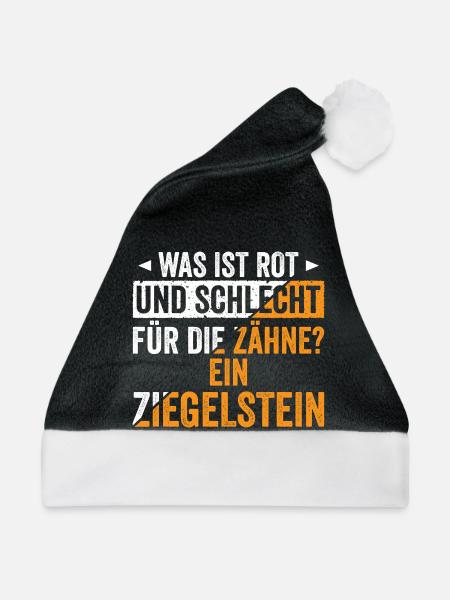 Roter Ziegelstein Witz - Weihnachtsmütze - Schwarz/Weiß