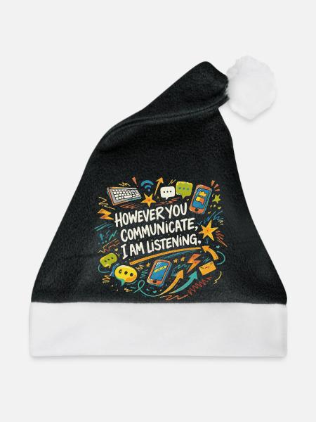 Kommunikations-Zuhörer-Psychologe Prof. Gift - Weihnachtsmütze - Schwarz/Weiß - Vorne