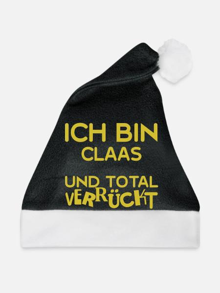 Claas als Vorname - Weihnachtsmütze - Schwarz/Weiß