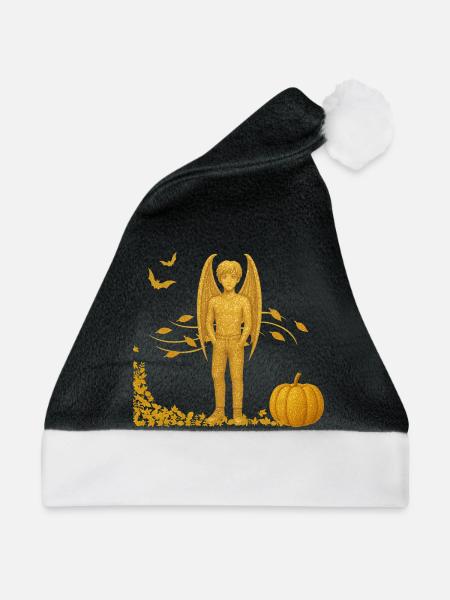 Herbst Edition: Vampir-Dämon mit Fledermäusen - Weihnachtsmütze - Schwarz/Weiß