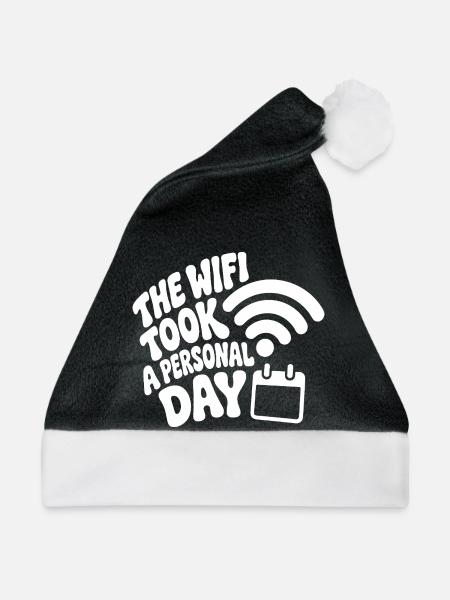 WiFi Took a Personal Day – Internet Humor - Weihnachtsmütze - Schwarz/Weiß - Vorne