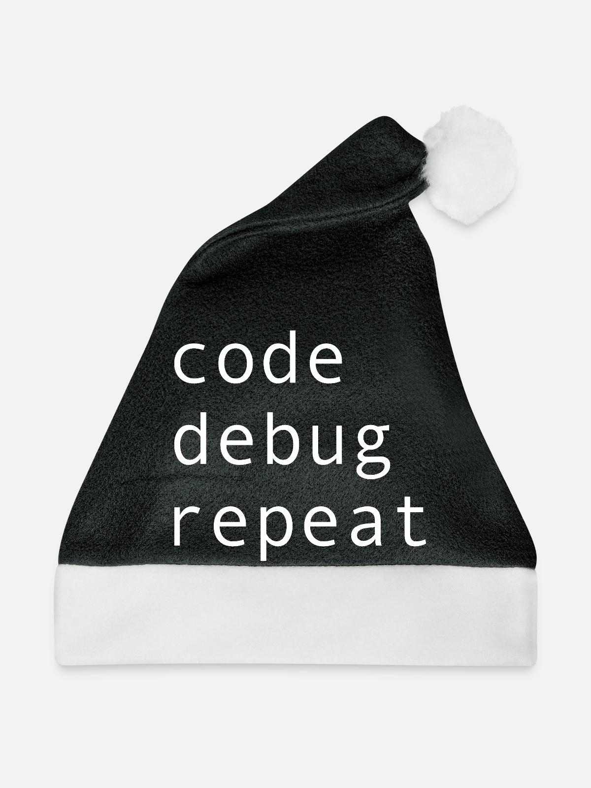 Programmierer Humor - Weihnachtsmütze - Schwarz/Weiß - Vorne
