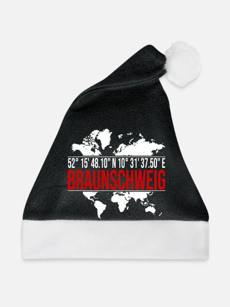 Braunschweig - Weihnachtsmütze - Schwarz/Weiß - Vorne
