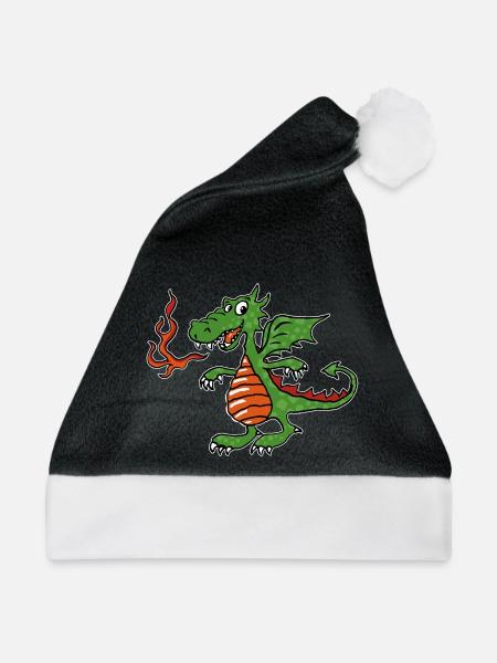 Kleiner Feuerdrache - Weihnachtsmütze - Schwarz/Weiß