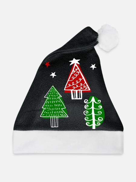 Weihnachten Tannenbaum - Weihnachtsmütze - Schwarz/Weiß