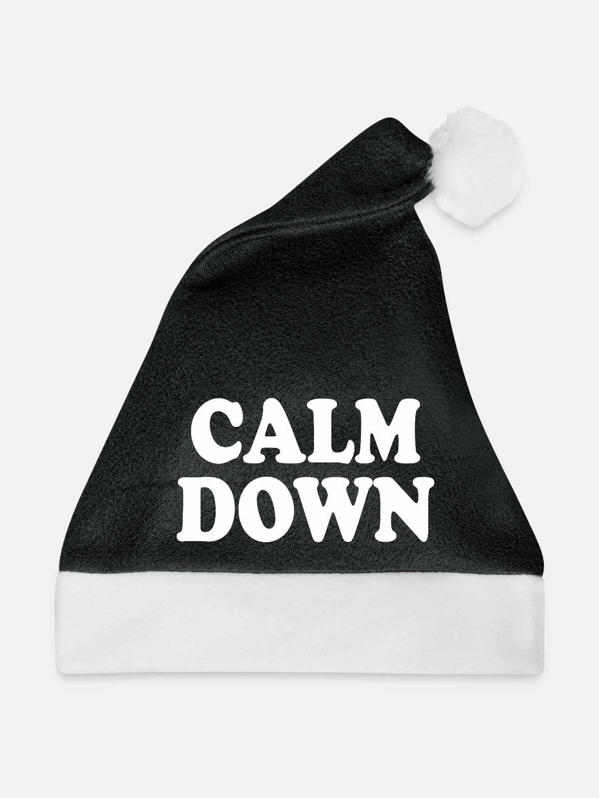 Calm down - Weihnachtsmütze - Schwarz/Weiß - Vorne