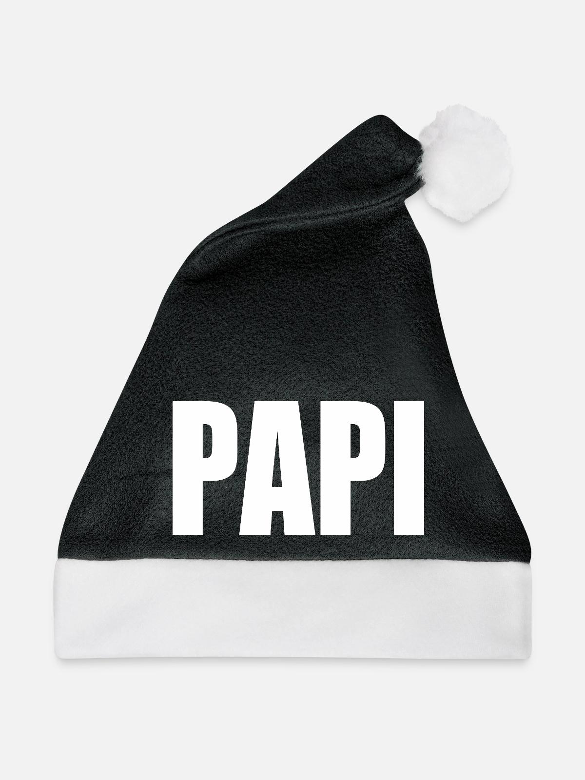Papi - Weihnachtsmütze - Schwarz/Weiß - Vorne