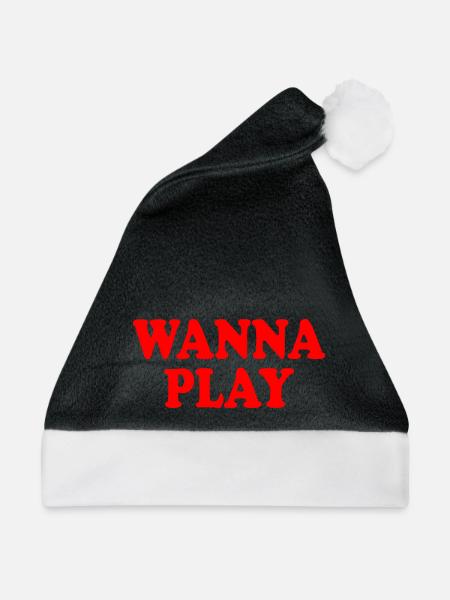 Wanna play - Weihnachtsmütze - Schwarz/Weiß