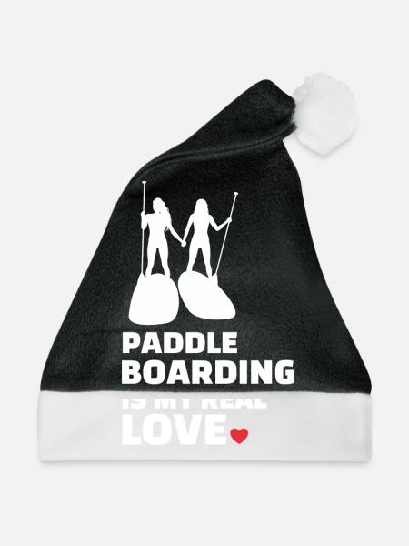 Ich Liebe Paddleboarding - Weihnachtsmütze - Schwarz/Weiß - Vorne