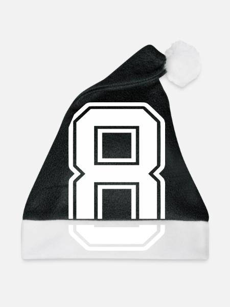 8 - Weihnachtsmütze - Schwarz/Weiß - Vorne