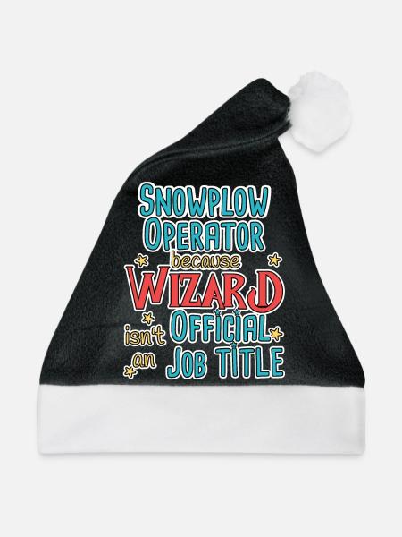 Snowplow Operator Wizard Schneepflugfahrer - Weihnachtsmütze - Schwarz/Weiß
