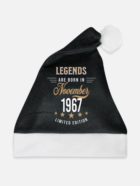 Legenden werden im November 1967 geboren - Weihnachtsmütze - Schwarz/Weiß - Vorne