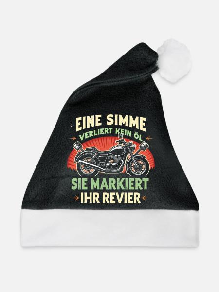 Simson DDR Moped Simson fan s51 ddr - Weihnachtsmütze - Schwarz/Weiß - Vorne
