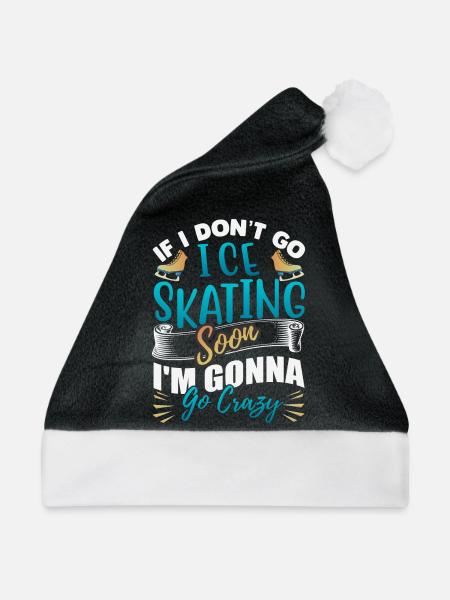 Skating Mom Tshirt Eiskunstlaufen Geschenk - Weihnachtsmütze - Schwarz/Weiß