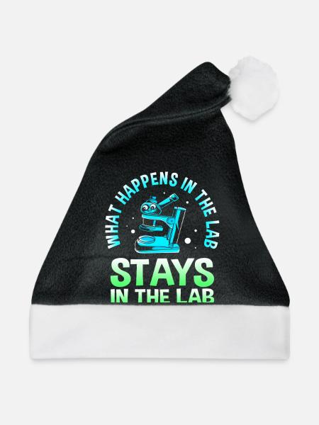 Labor Bio Chemie Mikroskop Laboratory - Weihnachtsmütze - Schwarz/Weiß - Vorne