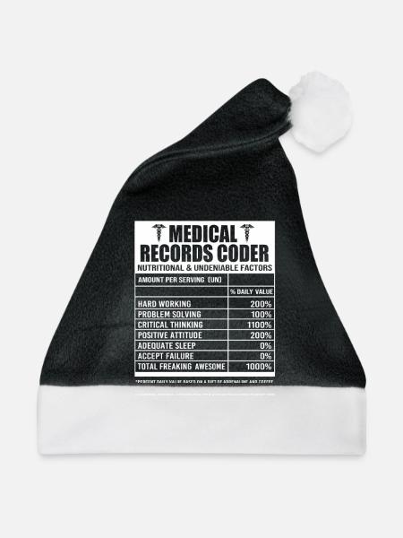 Medizin Programmierer Medizinischer Coder - Weihnachtsmütze - Schwarz/Weiß - Vorne