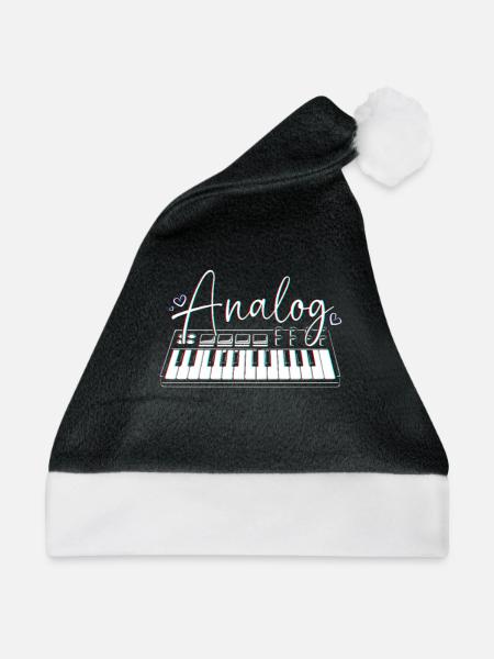 DJ Djing Label Keyboard - Weihnachtsmütze - Schwarz/Weiß - Vorne