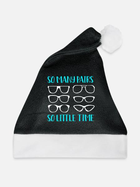 Optiker Augenarzt Optik - Weihnachtsmütze - Schwarz/Weiß - Vorne