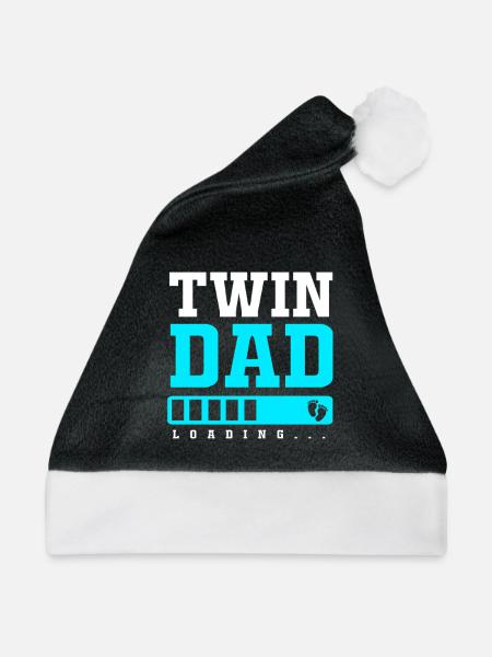 Zwilling Papa Zwillinge Vater - Weihnachtsmütze - Schwarz/Weiß - Vorne
