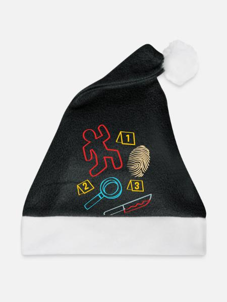 True Crime Krimi - Weihnachtsmütze - Schwarz/Weiß - Vorne