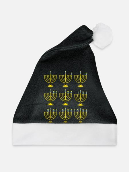 Hanukkah Chanukkah Hanukah - Weihnachtsmütze - Schwarz/Weiß - Vorne