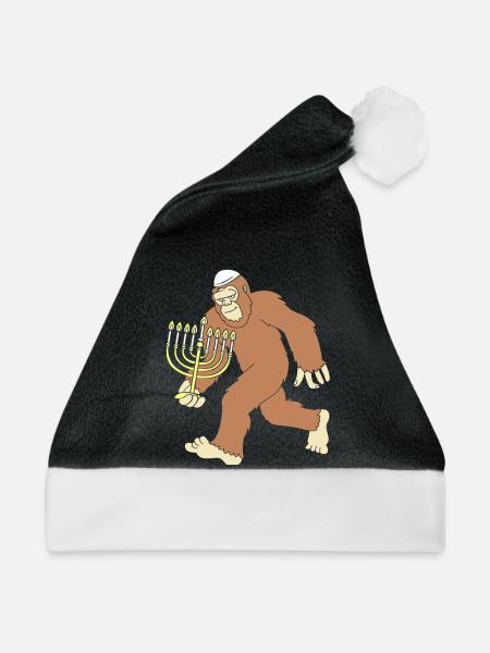 Hanukah Hanukkah Chanukkah - Weihnachtsmütze - Schwarz/Weiß - Vorne