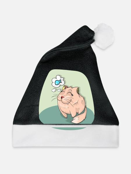 Sweet cat - Weihnachtsmütze - Schwarz/Weiß - Vorne