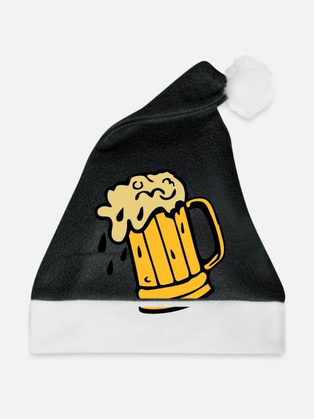 Bier Bier verre22032 - Weihnachtsmütze - Schwarz/Weiß