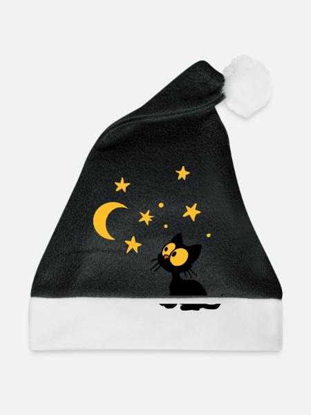 Kitten Sternen - Weihnachtsmütze - Schwarz/Weiß