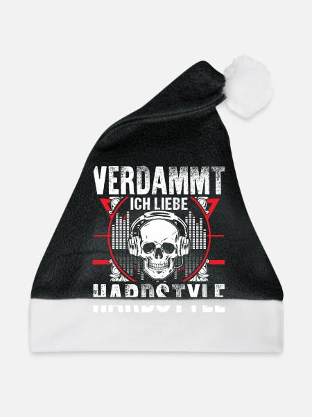 Hardstyle - Ich liebe es - Weihnachtsmütze - Schwarz/Weiß - Vorne