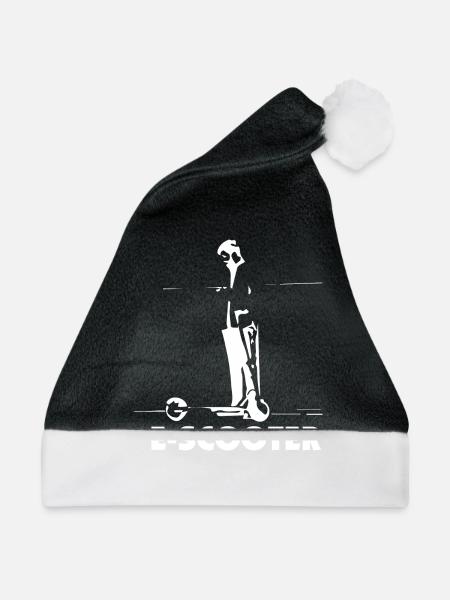 E-Scooter E-Roller Scooter - Weihnachtsmütze - Schwarz/Weiß