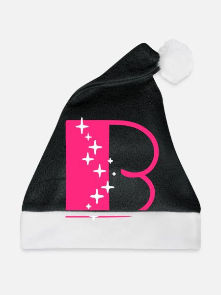 Buchstabe B Glitzer - Weihnachtsmütze - Schwarz/Weiß