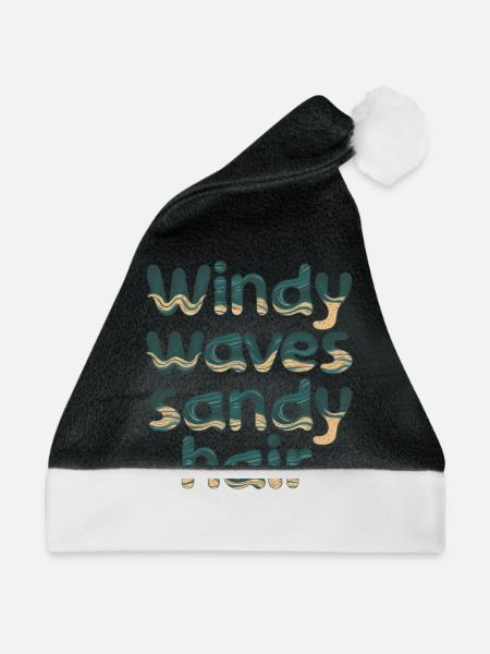 windy waves - Weihnachtsmütze - Schwarz/Weiß