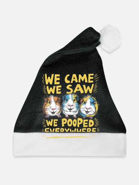 We Came We Saw We Pooped Everywhere - Weihnachtsmütze - Schwarz/Weiß - Vorne
