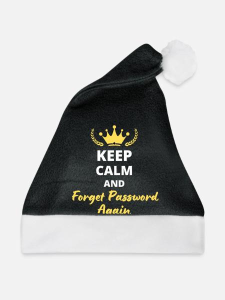 "Keep Calm and Forget Password again" - Geek & Fun - Weihnachtsmütze - Schwarz/Weiß - Vorne
