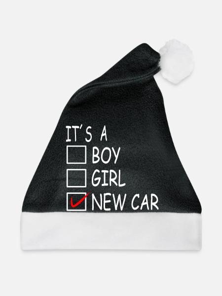 Neues Auto - Weihnachtsmütze - Schwarz/Weiß