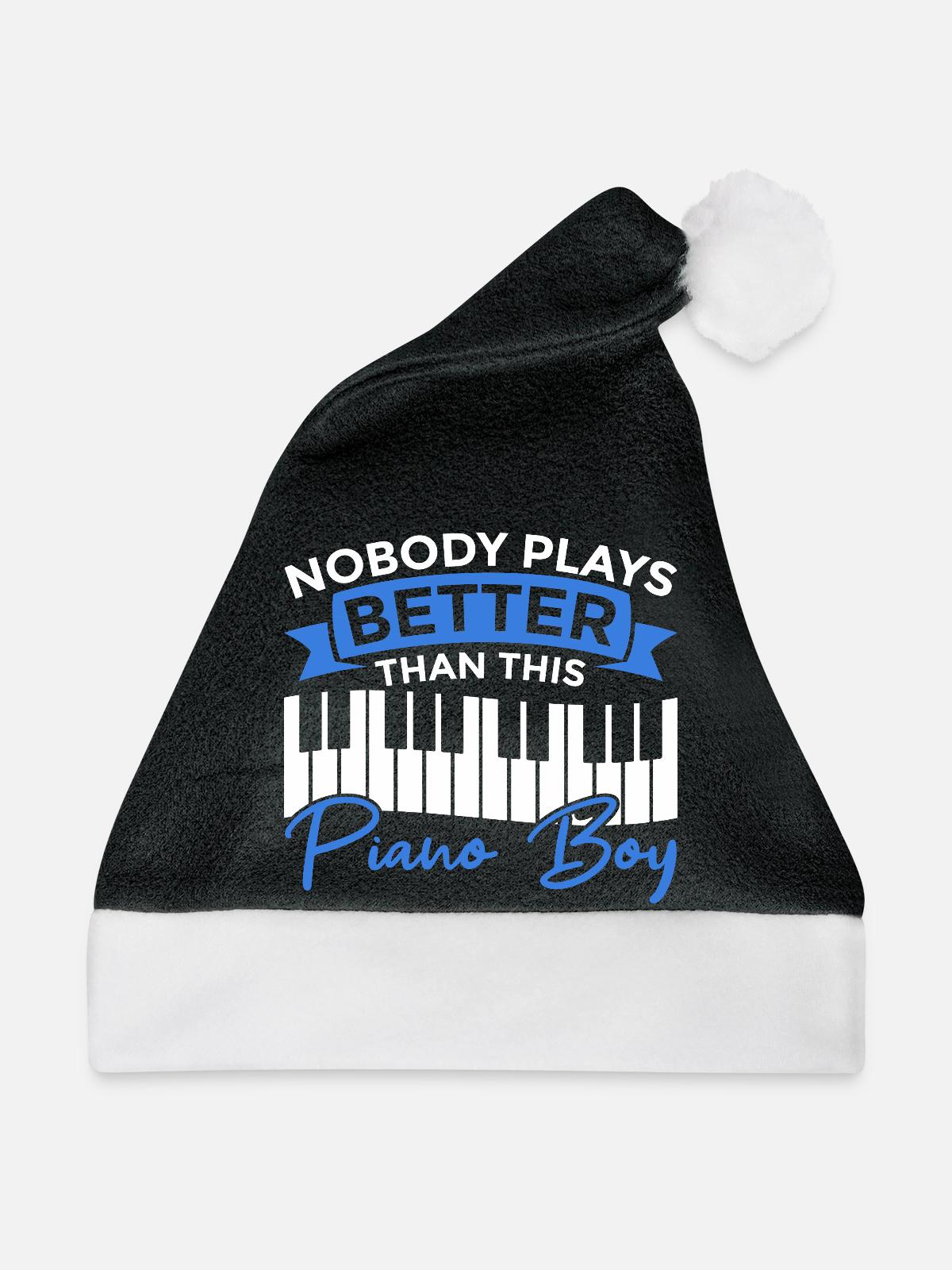 Pianist Junge - Weihnachtsmütze - Schwarz/Weiß - Vorne