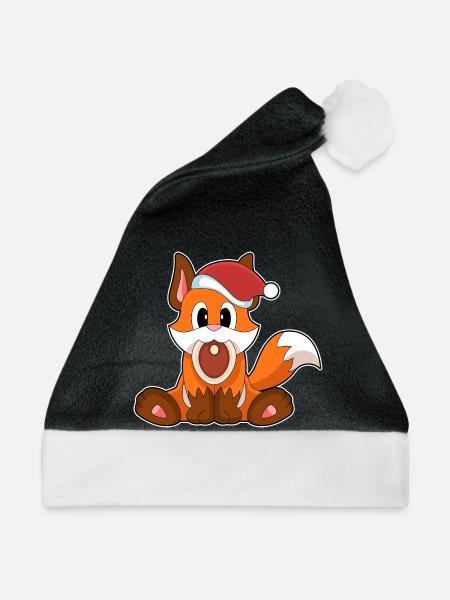 Fuchs Weihnachten Fleisch - Weihnachtsmütze - Schwarz/Weiß