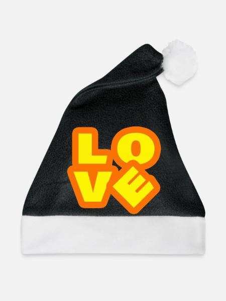 LOVE - Weihnachtsmütze - Schwarz/Weiß