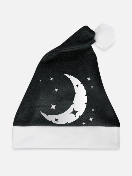 Mond und Sterne - Weihnachtsmütze - Schwarz/Weiß