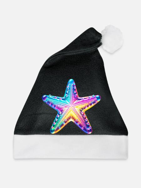 Seestern - Weihnachtsmütze - Schwarz/Weiß