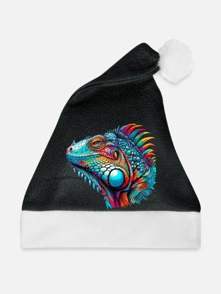 Leguan - Weihnachtsmütze - Schwarz/Weiß