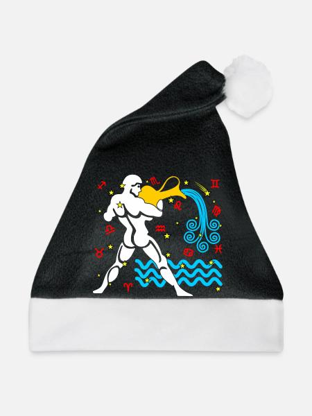 Aquarius-Farbe - Weihnachtsmütze - Schwarz/Weiß - Vorne